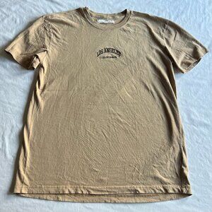 PacSun Men's Large Washed Brown Los Angeles, CA Embroidered Vintage T-Shirt